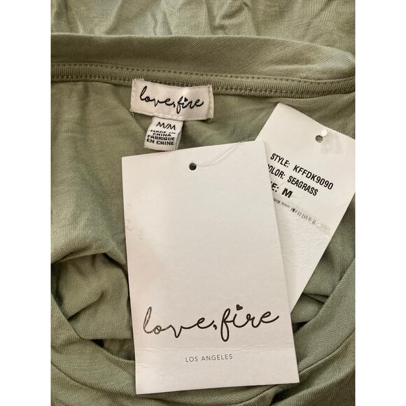 Love Fire Side-Ruch Sleeveless Tank Bodycon Mini Dress Sz Medium in Seagrass NWT - Picture 5 of 9